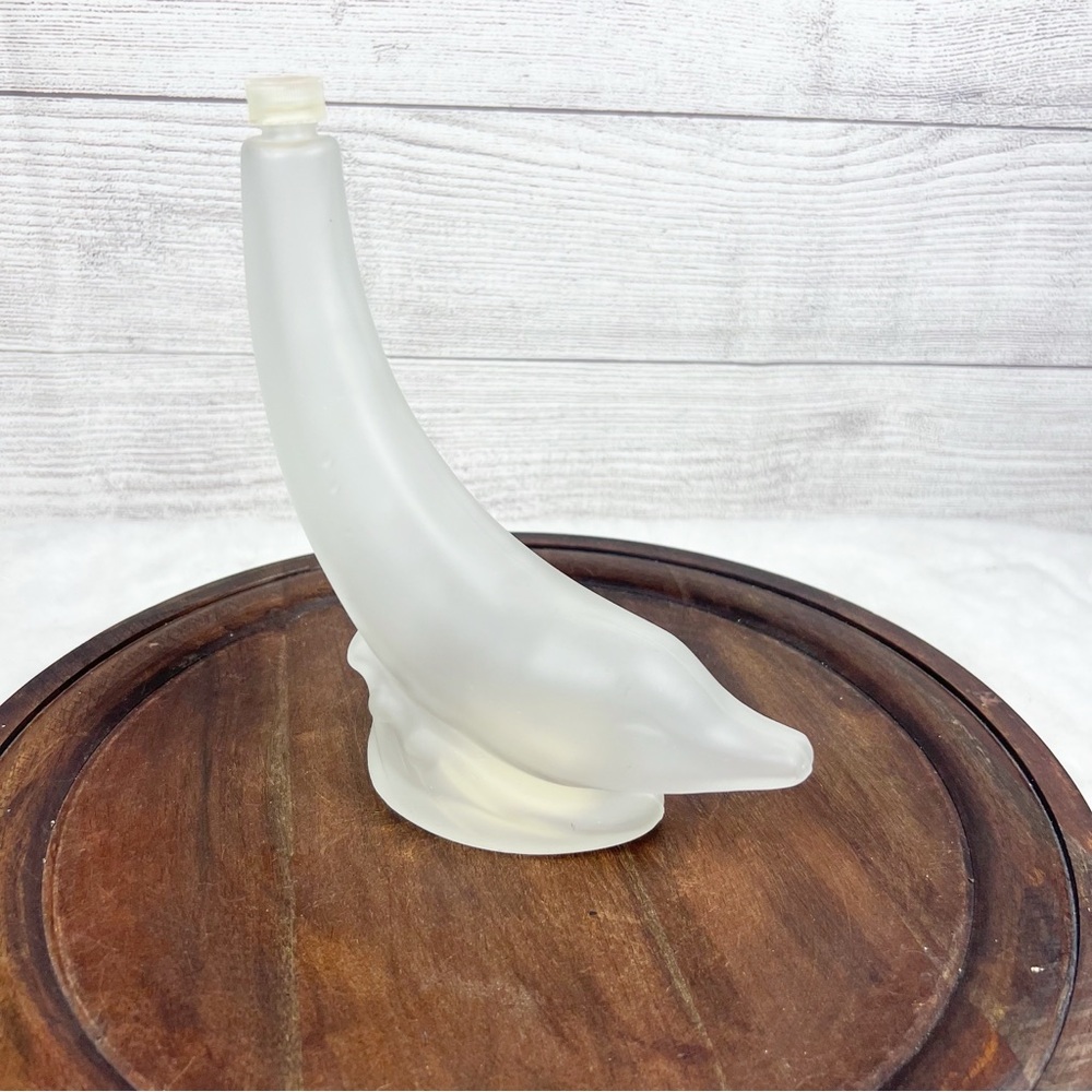 Vintage Avon Dolphin Frosted Glass Bottle Skin-So-Soft Bath Oil Decanter Empty